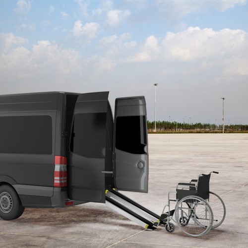Aluminum 3' - 5' Adjustable Non-skid Loading Wheelchair Telescoping Track Ramp - Picture 4 of 9