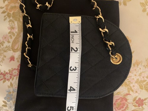 RARE 1990 Vintage CHANEL Black Ouilted Canvas Mini Box Clutch Bag - Picture 15 of 17