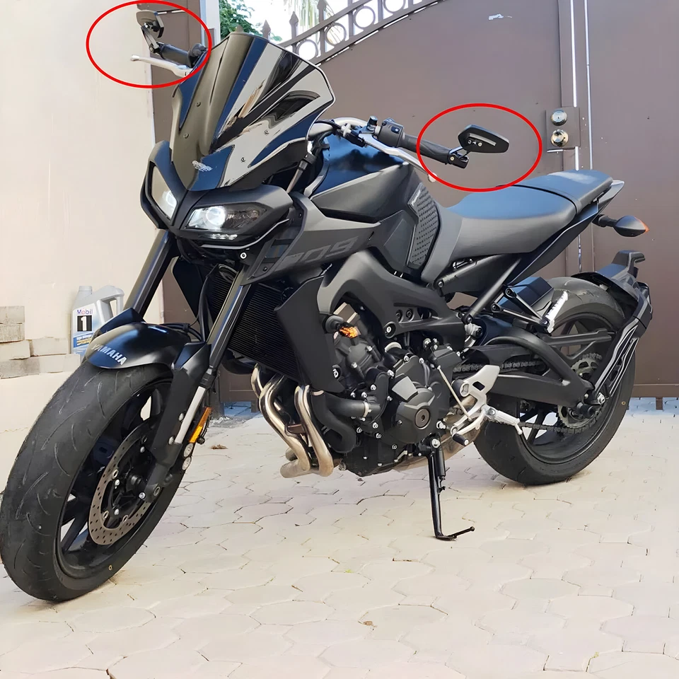 Universal 7/8" Handle Bar End Rearview Side Mirrors for Yamaha Honda Motorcycle - Image 3 of 4