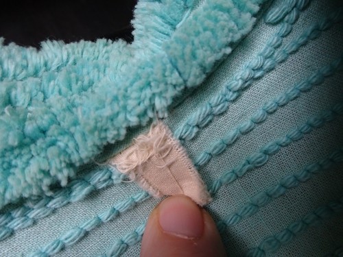 VTG AQUA TURQUOISE MULTI COLOR PEACOCK CHENILLE QUILT LOUNGE ROBE SZ S 50s 60s - Picture 7 of 12