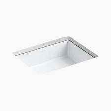 KOHLER® K-2882-0 Verticyl Rectangular Undermount Bath Sink Vertical Sides White