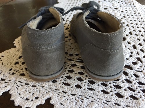 Janie And Jack Gray ~ Blue Bootie Boys Size 10 Upper Leather - Picture 4 of 6