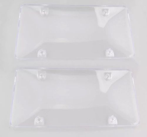 2 Unbreakable Clear Bubble License Plate Mount Holder Frame Bumper Shield Cover - Bild 4 von 24