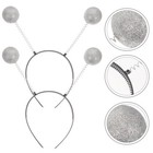 2Pcs Alien Antenna Headband Silver Ball Head Hair Accessory for Parties UK