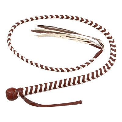 6 Foot 8 Plaits Genuine Cowhide Leather Bullwhip by Equinelibrium