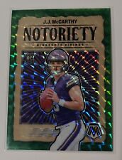 2024 Panini Mosaic  J.J. McCarthy RC  Notoriety Green Mosaic Prizm #21 Vikings