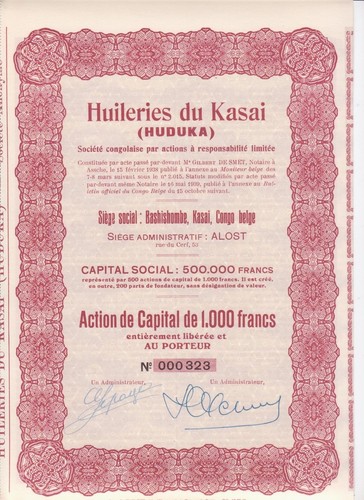 HUILERIES DU KASAI (HUDUKA) ALOST,AALST - Afbeelding 1 van 2