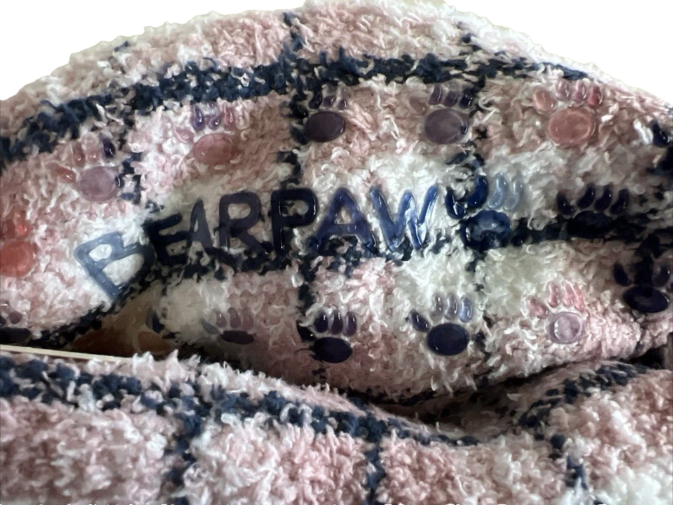 BEARPAW ACOGEDORES CALCETINES PANTUFLAS AZUL MARFIL MUJER 9 - 11 BAILARINA ¡SUAVE! NUEVO Foto 3 de 3