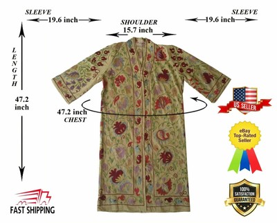 Uzbek Vintage Handmade Embroidery Sam 365 father day gifts SUZANI Robe