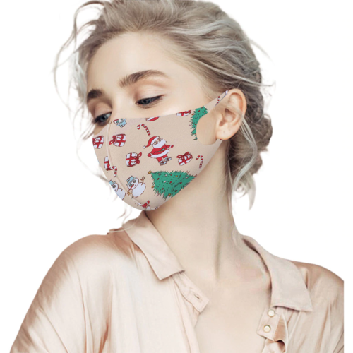 Mascarilla facial reutilizable estampada navideña para adultos - 3 capas - 4 diseños - Imagen 24 de 25