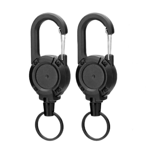 Heavy Duty Retractable Carabiner Key Chain Badge Holder With Steel Cord Keychain - Picture 12 of 13