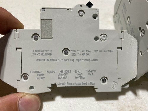 2x Schneider Electric C60 Multi 9 Circuit Breaker 10A 240V-60V 1-Pole NOS unused - Picture 3 of 7