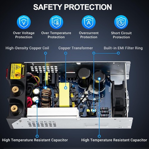 12V 1000W AC to DC Converter - Adjustable Power Supply for Multiple Devices - Picture 8 of 9
