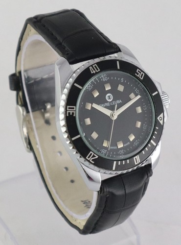 Beautiful Favre Leuba Men Black Dial Rotating Bezel Hand-Winding 17J Wristwatch - Afbeelding 7 van 9