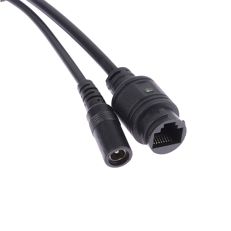 48V to 12V PoE Cable With DC Audio IP Camera RJ45 Cable For CCTV