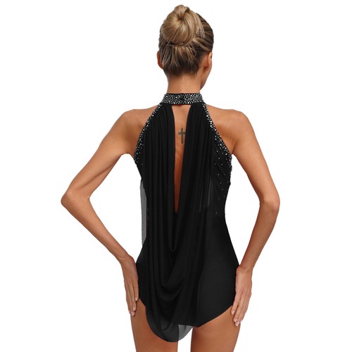 Women Bodysuit Contemporary Rompers Dance Leotard Lyrical Glittery Sleeveless - Afbeelding 57 van 90