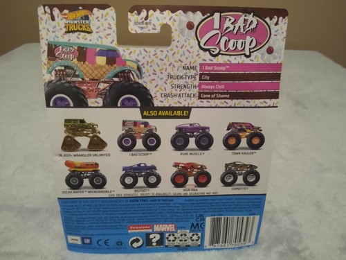 Hot Wheels Monster Truck ⭐ 1 Bad Scoop ⭐ Fast Foodie 03/06 ReCrushable Car ~NEW - Picture 5 of 7