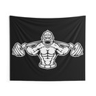 Gorilla Weights Wall Tapestry - Gym Decor - Large Motivational Fitness