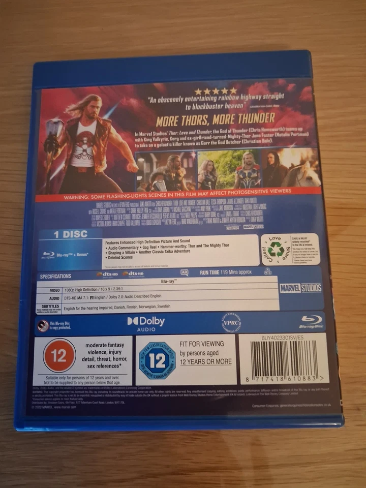 Thor: Love and Thunder (Blu-ray, 2022) - Image 2 of 2