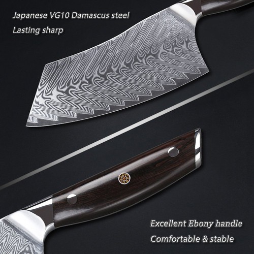 TURWHO Chef Knife Japan VG10 Damascus Steel Santoku Slicing Kitchen Cook Knives - Picture 23 of 55