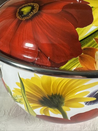 The Pioneer Woman Dutch Oven Floral Garden Enamel On Steel 4 Qt RETIRED - Picture 8 of 10