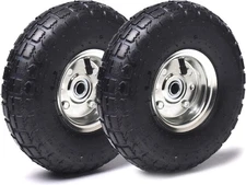 AR-PRO (2 Pack) 4.10/3.50-4 Tire and Pneumatic (Upgraded), Silver 
