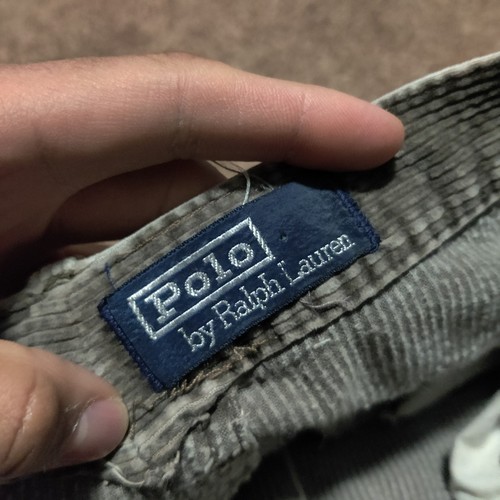Vintage Polo Ralph Lauren Corduroy Gray Pants Mens 32 x 31 Talon Zipper 80s - Picture 3 of 11