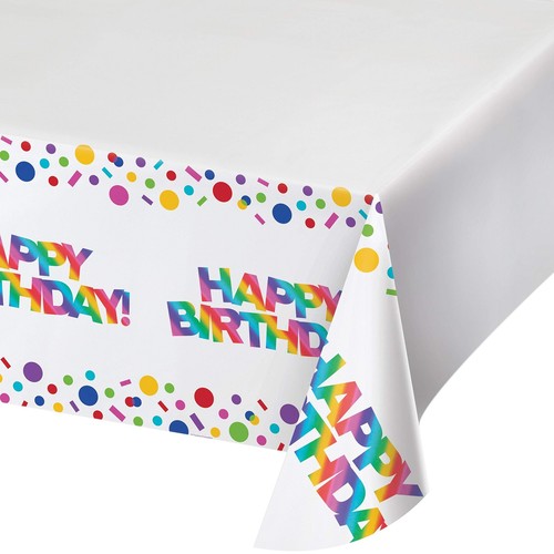 Creative Party PC335537 Foil Rainbow Birthday Plastic Table Cover-1 Pc Rainbow F