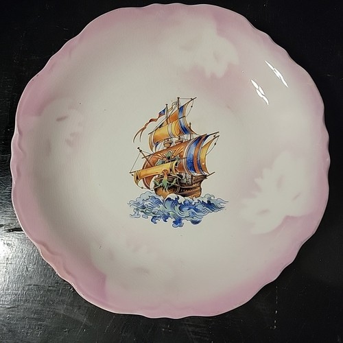 Ship sailing luster ware Decorative plate vintage thompson Colorful Sea Phoenix - Picture 2 of 14