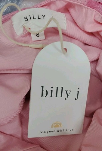 New Billy J. Debbie Sleeveless V Neck Midi Front Slit Dress Pink Size 8 - Picture 7 of 9