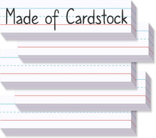 White Ruled Sentence Strips Cardstock 3  x 12  , Pack of 80 for Teachers