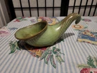 Vintage Frankoma Pottery- Cornucopia Bowl Green & Brown Earth Tones!