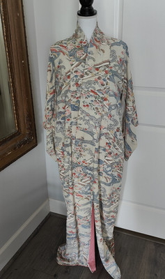 Women s Pure Silk Komon Houmongi Visiting Kimono Vintage Geisha Japan Kokuho