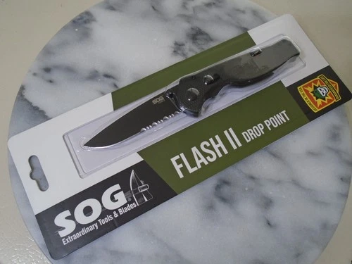 SOG Flash II Assisted Open Pocket Knife Arc Lock Folder Aus-8 TFSA-98-42-102 New image 3