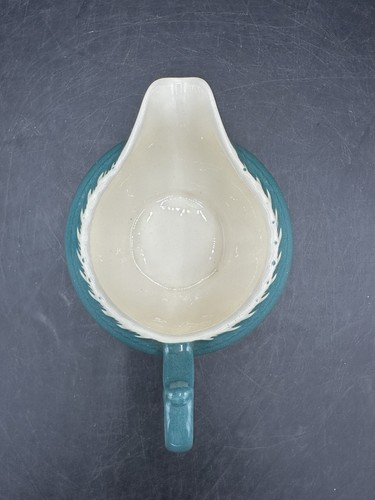 Vintage Harker Corinthian Pate Sur Pate Teal Green Gadroon Sugar & Creamer - Picture 6 of 16