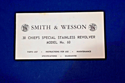 SMITH & WESSON MODEL 60 INSTRUCTION MANUAL
