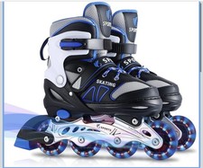 Inline Skates for Kids Beginners - Small 4 Size Adjustable w/Light Up Wheels