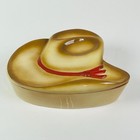 Home Western Ceramic Hat Baking Dish Storage Box Cowboy Charm Collectible Decor