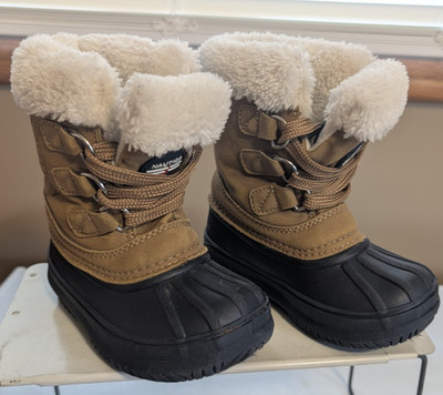 Nautica Unisex Toddler Size 7 Tan Duck-Boots  Brown Winter Rain Snow