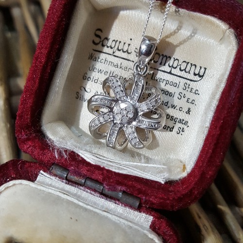 925 Sterling Silver Necklace,Natural Diamonds Pendant, 0.500ct Diamond Necklace  - Picture 4 of 7