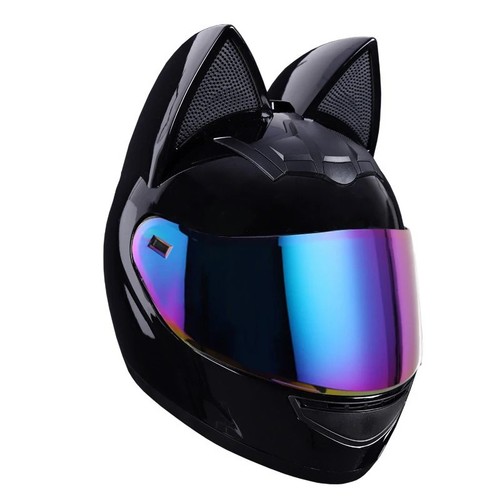 Casco de motocicleta cara completa Cat Ear certificado por el DOT para mujeres y hombres ciclistas - Imagen 3 de 4