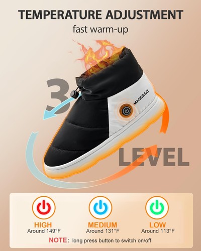 Botas térmicas para hombre mujer unisex zapatillas térmicas calentador de pies impermeables eléctricas... - Imagen 5 de 7