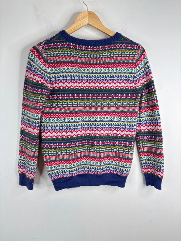 Suéter de Navidad Mini Boden 11-12 años Fair Isle Rainbow Reindeer Rudolph Holiday Foto 3 de 4