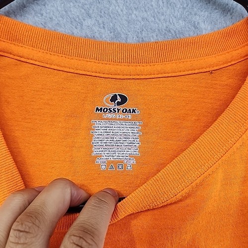 Mossy Oak Mens Short Sleeve Orange T-Shirt Logo Graphic Print Size Large - Picture 5 of 7