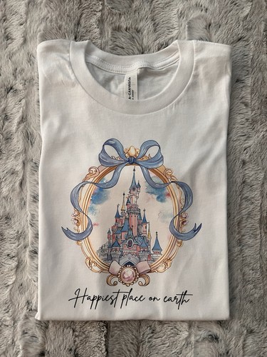 Bella Canvas Disney Castle Kids White Tee Jersey Unisex Custom Made Small 6/8 - Picture 4 of 4