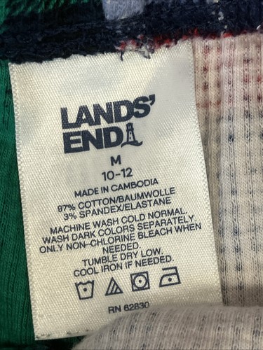 Lands End PJ Set Women Size Medium (10/ 12) Shorts and Top Long Sleeve Plaid - Picture 3 of 16