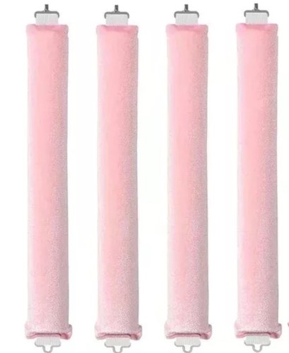 4X Rodillo rizador Jumbo ROSA sin calor para cabello largo para dormir durante la noche - Imagen 2 de 4
