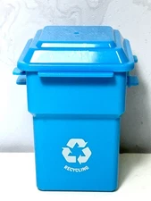 Blue Recycling Bin Replacement Toy Part Small Plastic Trash Can
