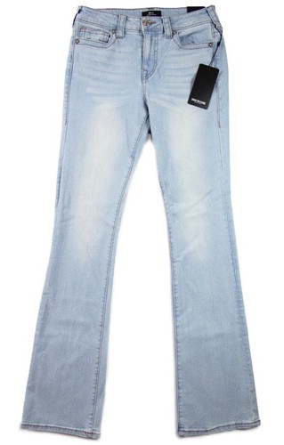 True Religion Damen Jeans 28 x 32,5 Becca Mid Rise Bootcut blau helle Waschung 159 $