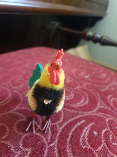 Vintage Steiff Bird Rooster miniature. Metal Legs Button Yellow Tag 10cm 1959 - Picture 5 of 6